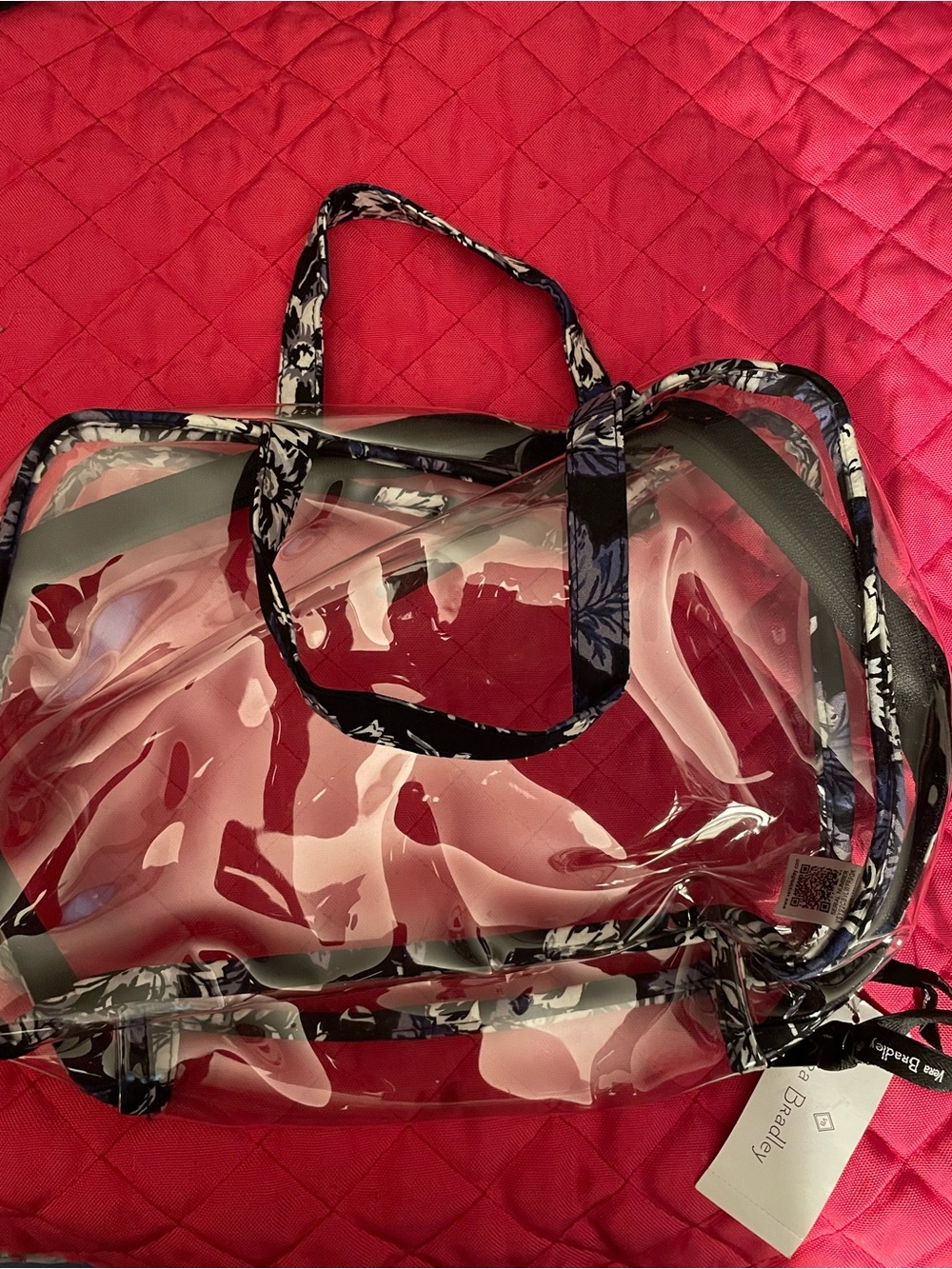 Vera Bradley clear cosmetics bag